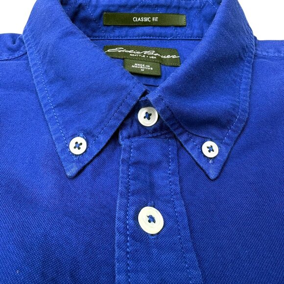 Eddie Bauer Classic Fit Cerulean Cotton‎ Button Down Long Sleeve Shirt - Picture 3 of 10